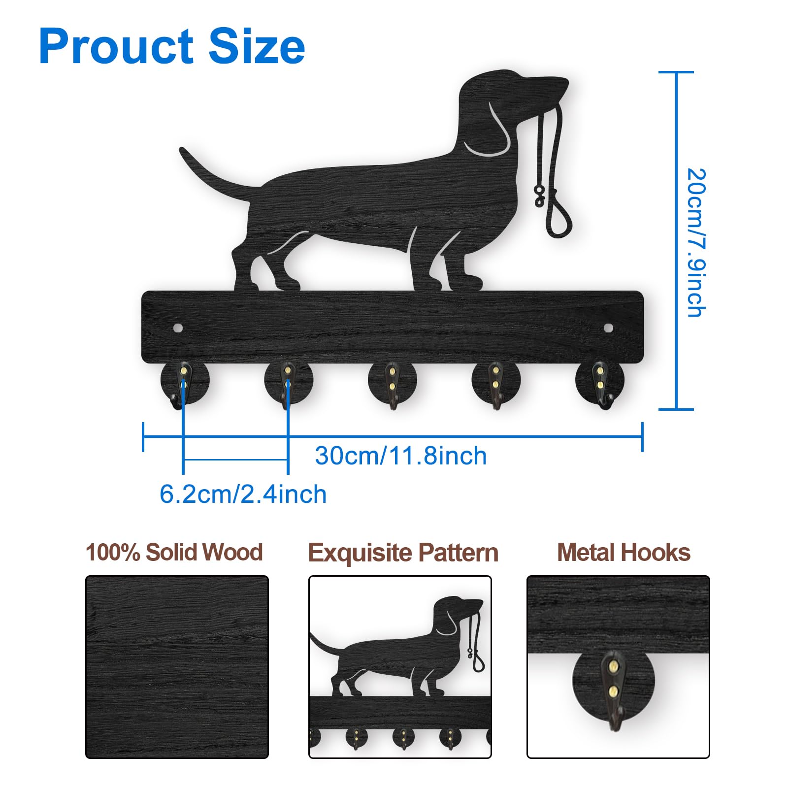 Amazon.com: MAYJOYDIY Wood Coat Rack 11.8x8inch Pet Animal Key